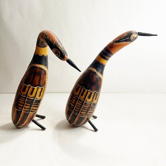 Set of 2 Imported Decorative Wooden Birds , each w/ Rattle sound when shaken - Picture 2 of 6